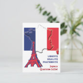 Patriotic BASTILLE DAY Französische Flagge Postkarte (Stehend Vorderseite)