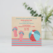 Patriotic Beach Party Einladung (Stehend Vorderseite)