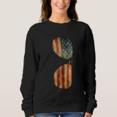 Patriotic bedrückte amerikanische Flaggensonnenbri Sweatshirt (Vorderseite)