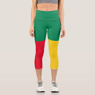 Patriotic Benin Flag Capri Leggings