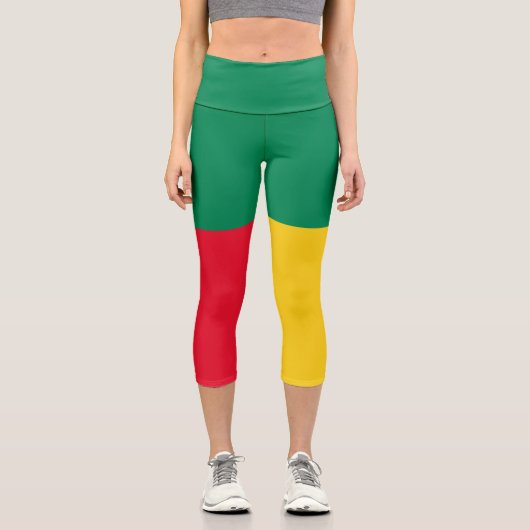 Patriotic Benin Flag Capri Leggings (Vorderseite)