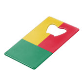 Patriotic Benin Flag Geldbeutel Flaschenöffner (Vorderseite Schrägansicht)