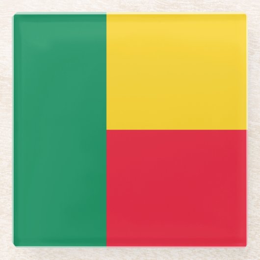 Patriotic Benin Flag Glasuntersetzer (Vorderseite)