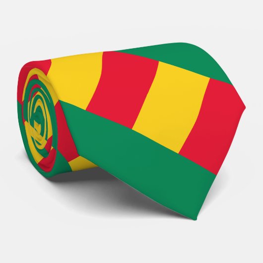 Patriotic Benin Flag Neck Tie Krawatte (Gerollt)