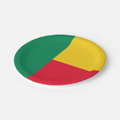 Patriotic Benin Flag Pappteller (Schrägansicht)