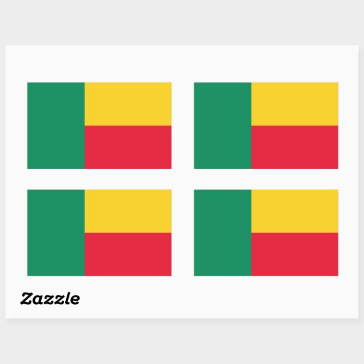 Patriotic Benin Flag Rechteckiger Aufkleber (Blatt)