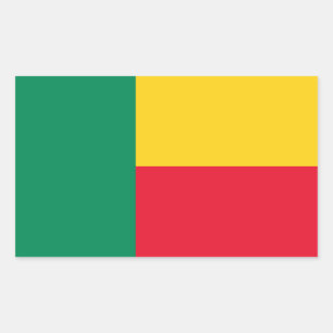 Patriotic Benin Flag Rechteckiger Aufkleber