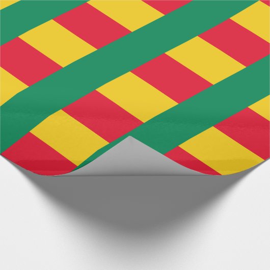 Patriotic Benin Flag Wrapping Paper Geschenkpapier (Ecke)