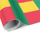 Patriotic Benin Flag Wrapping Paper Geschenkpapier (Rolleneckpunkt)