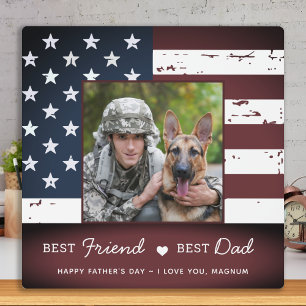 Patriotic Best FRIEND Best VATER Military Dog Foto Fotoplatte