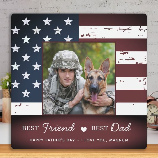 Patriotic Best FRIEND Best VATER Military Dog Foto Fotoplatte