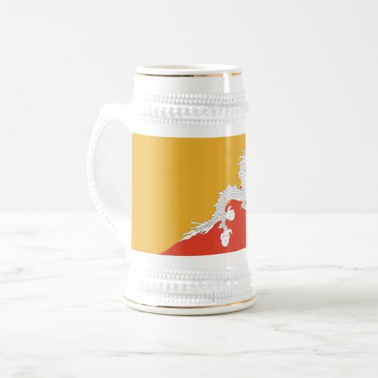 Patriotic Bhutan Flag Beer Stein Bierglas (Vorderseite Links)