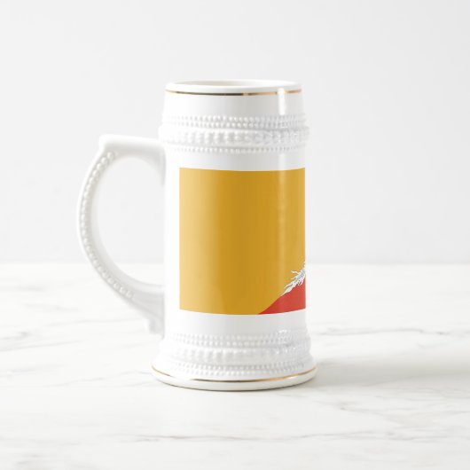 Patriotic Bhutan Flag Beer Stein Bierglas (Links)