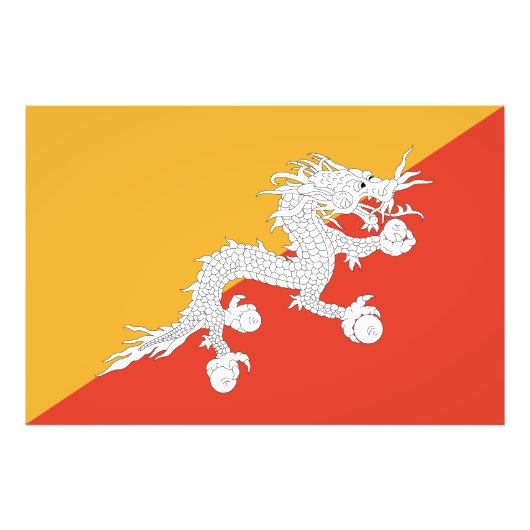 Patriotic Bhutan Flag Fotodruck (Vorne)