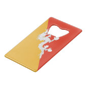 Patriotic Bhutan Flag Geldbeutel Flaschenöffner (Rückseite Schrägansicht)