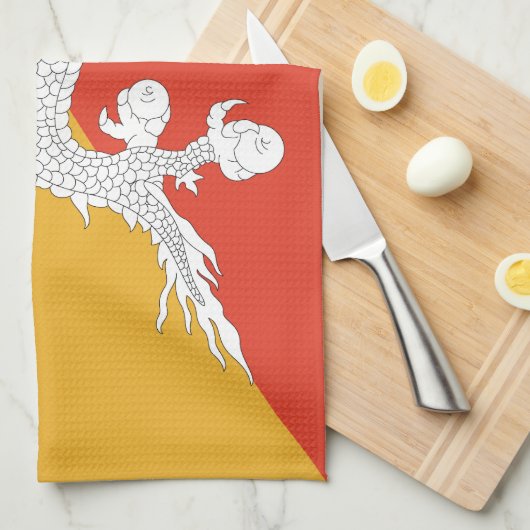 Patriotic Bhutan Flag Geschirrtuch (Viertel Falte)
