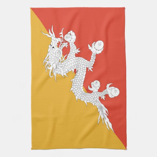 Patriotic Bhutan Flag Geschirrtuch (Vertikal)