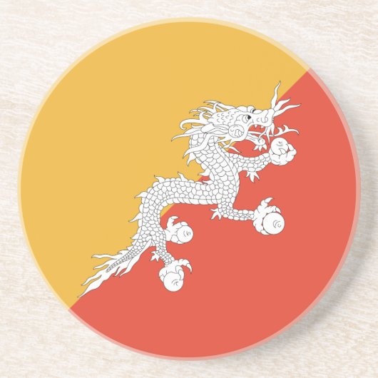 Patriotic Bhutan Flag Getränkeuntersetzer (Vorne)