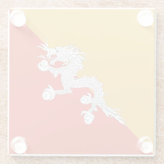 Patriotic Bhutan Flag Glass Untersetzer (Rückseite)