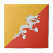 Patriotic Bhutan Flag Keramik Tile Fliese (Vorderseite)
