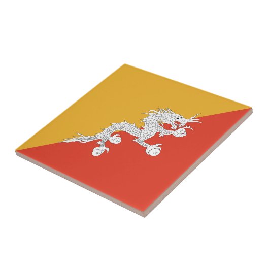 Patriotic Bhutan Flag Keramik Tile Fliese (Seite)