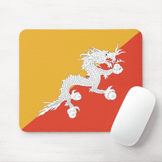 Patriotic Bhutan Flag Mousepad (Mit Mouse)