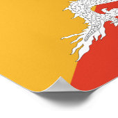 Patriotic Bhutan Flag Poster (Ecke)