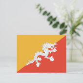 Patriotic Bhutan Flag Postkarte (Stehend Vorderseite)