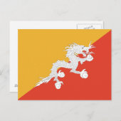 Patriotic Bhutan Flag Postkarte (Vorne/Hinten)