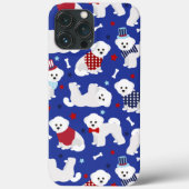Patriotic Bichon Frise Case-Mate iPhone Case (Rückseite)