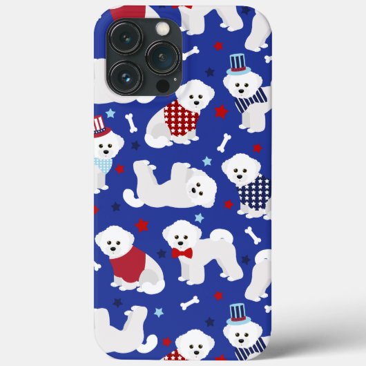 Patriotic Bichon Frise Case-Mate iPhone Case (Rückseite)