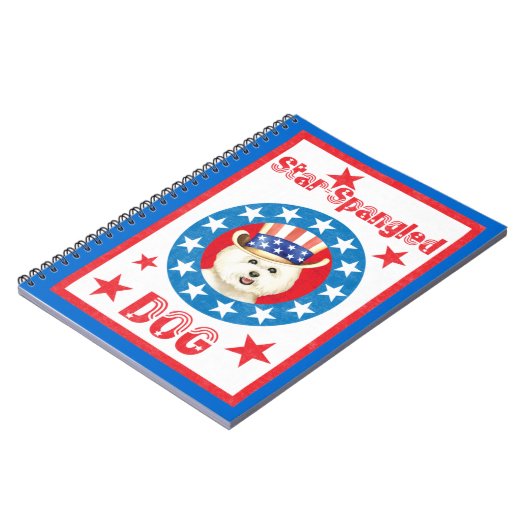 Patriotic Bichon Frise-Notebook Notizblock (Linke Seite)