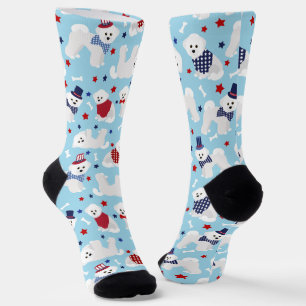 Patriotic Bichon Frise Socken