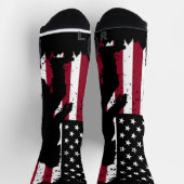 Patriotic Bigfoot American Flag Crew Socks Socken (Oben)