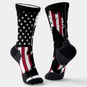 Patriotic Bigfoot American Flag Crew Socks Socken (Gewinkelt)