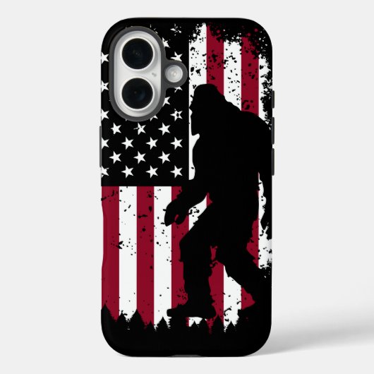 Patriotic Bigfoot – American Flag Sasquatch Case-Mate iPhone Hülle (Rückseite)