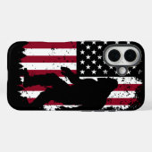 Patriotic Bigfoot – American Flag Sasquatch Case-Mate iPhone Hülle (Rückseite (Horizontal))
