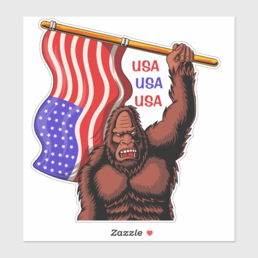 Patriotic Bigfoot Sasquatch USA Flag Aufkleber (Blatt)