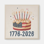 Patriotic Birthday Cake 1776-2026 Celebration Magnet (Vorne)