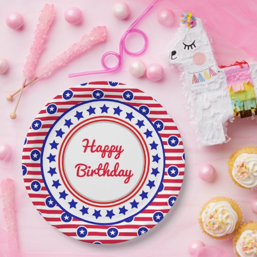 Patriotic Birthday Pappteller (Party)
