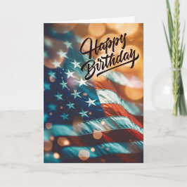 Patriotic Birthday Postcard Karte