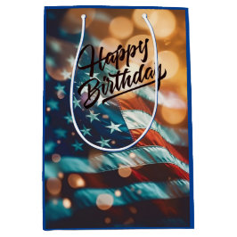 Patriotic Birthday Postcard Mittlere Geschenktüte
