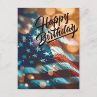 Patriotic Birthday Postcard