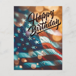 Patriotic Birthday Postcard Postkarte