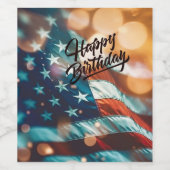 Patriotic Birthday Postcard Weinetikett (Einzelnes Label)