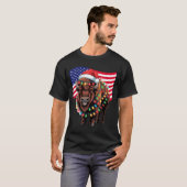 Patriotic Bison Buffalo Christmas Usa Flag Holiday T-Shirt (Vorne ganz)
