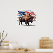 Patriotic Bison Poster (Küche)