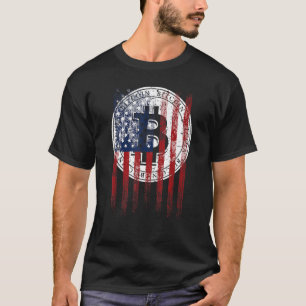 Patriotic Bitcoin Usa Flaggengrunge Retro Vintag C T-Shirt