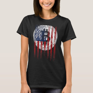 Patriotic Bitcoin Usa Flaggengrunge Retro Vintag C T-Shirt