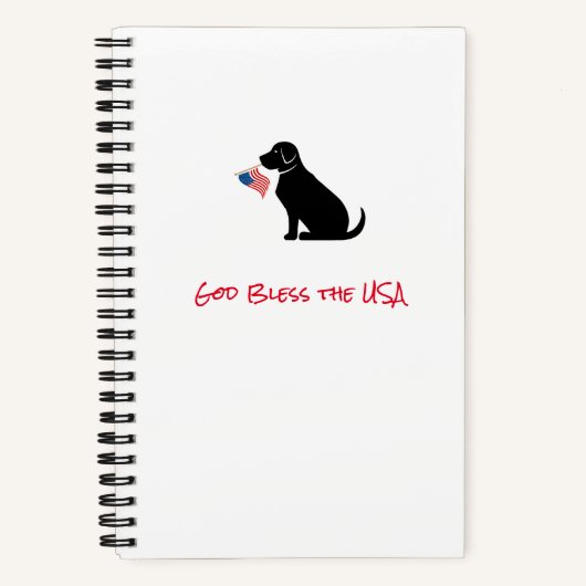 Patriotic Black Lab Silhouette American Flag Notizblock (Vorderseite)